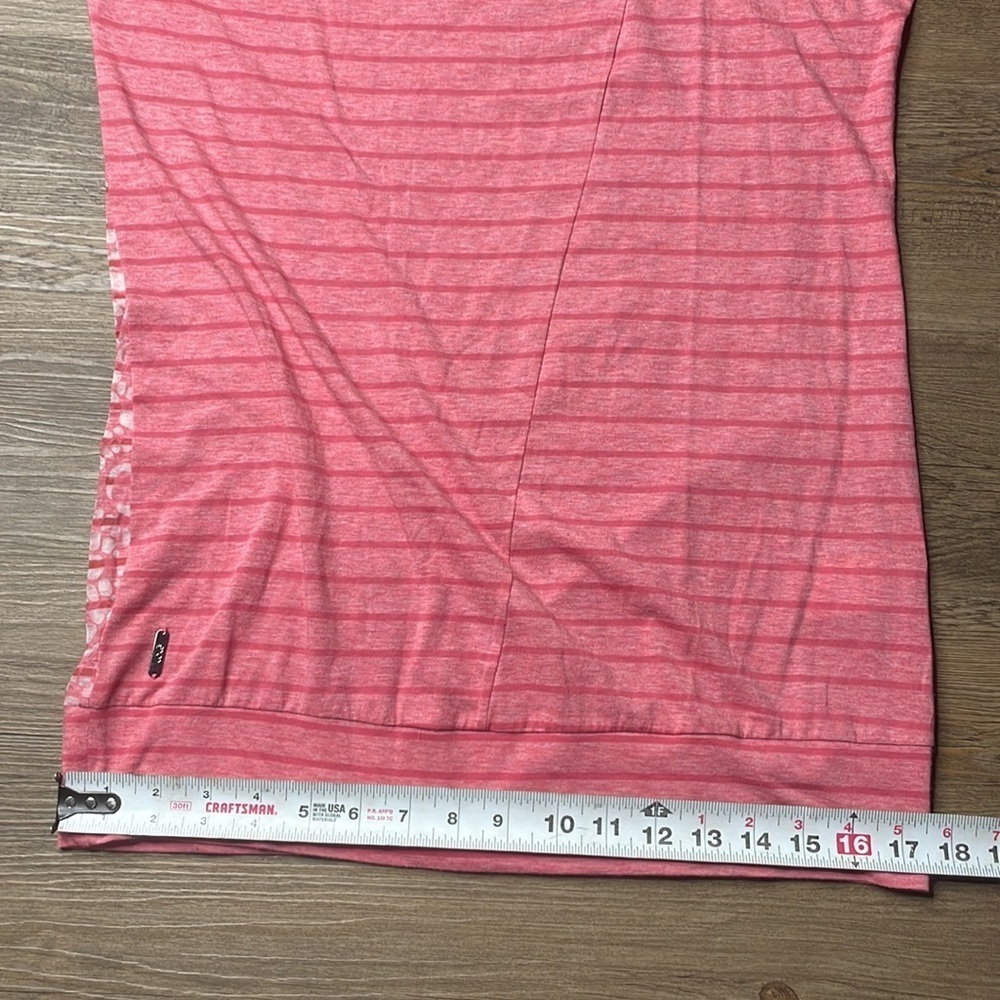Lolë Women’s Pink Striped 3/4 Sleeve Long Tunic Top, Coverup, size small - Picture 7 of 11